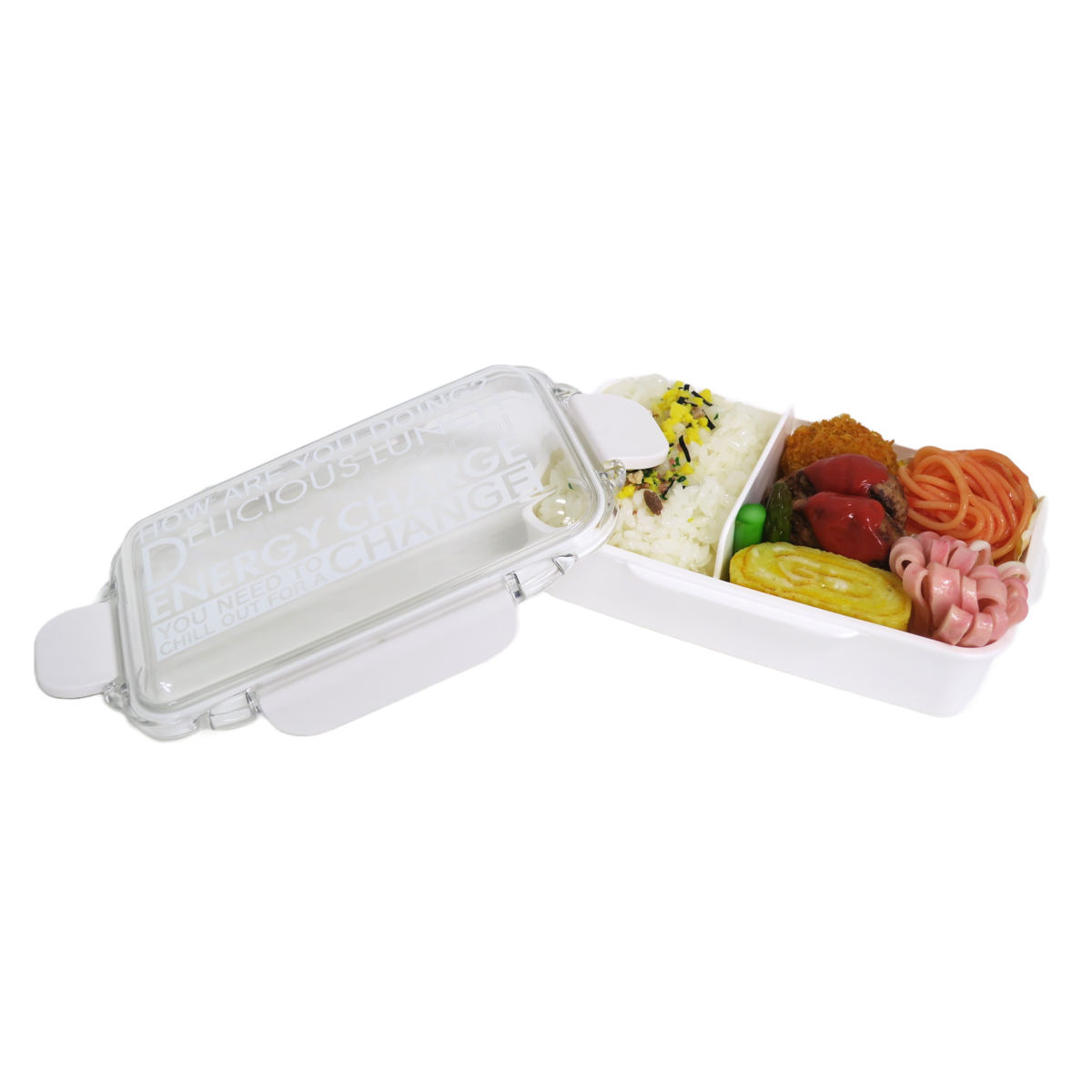 OSK（オーエスケー） 弁当箱 1段 500ml ホワイト エナジーチャージ 食