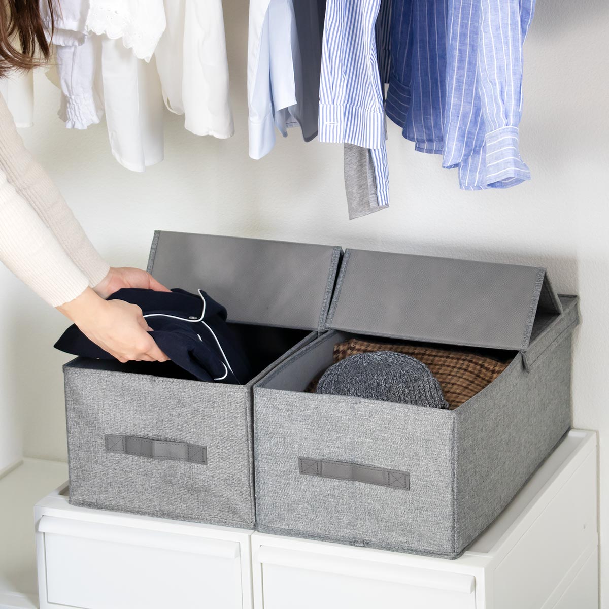 Fits 収納ボックス S 3個セット ハーフオープン フィッツファブリック