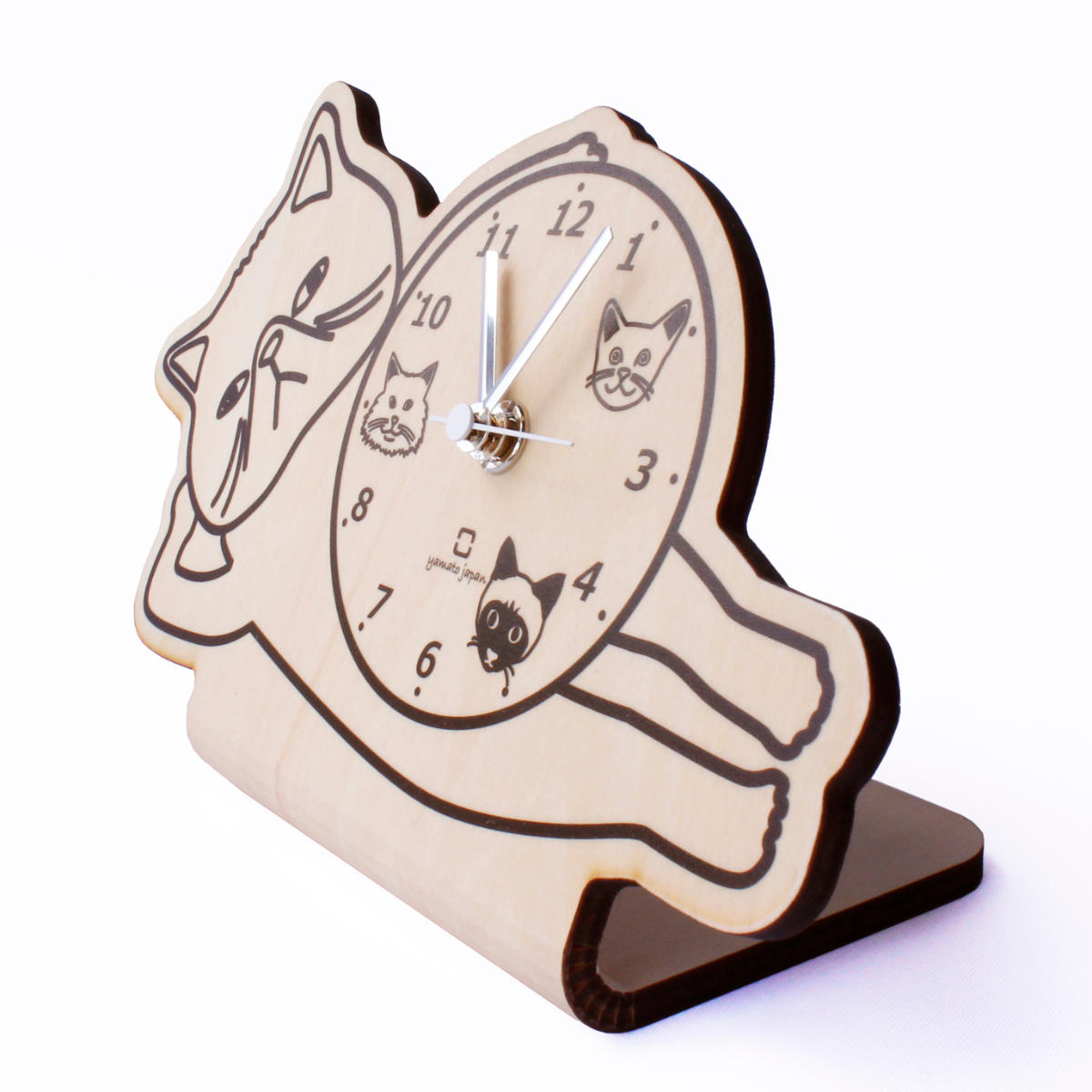 ヤマト工芸 置き時計 stand clock CATS エキゾチックショートヘア