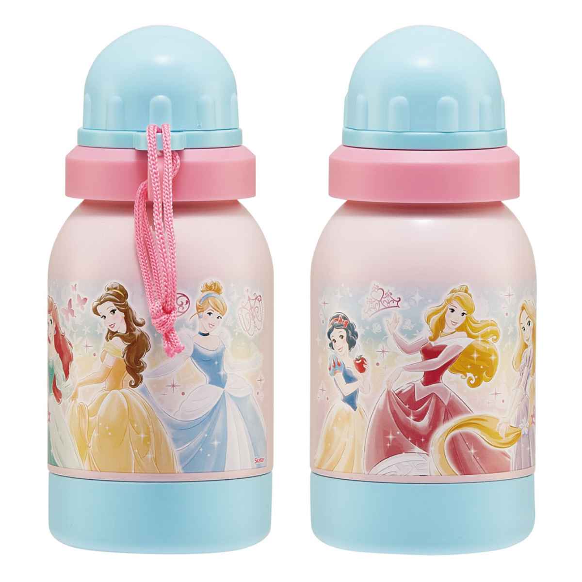 ディズニープリンセス 水筒 直飲み 380ml 1層 ステンレス ボトル 常温