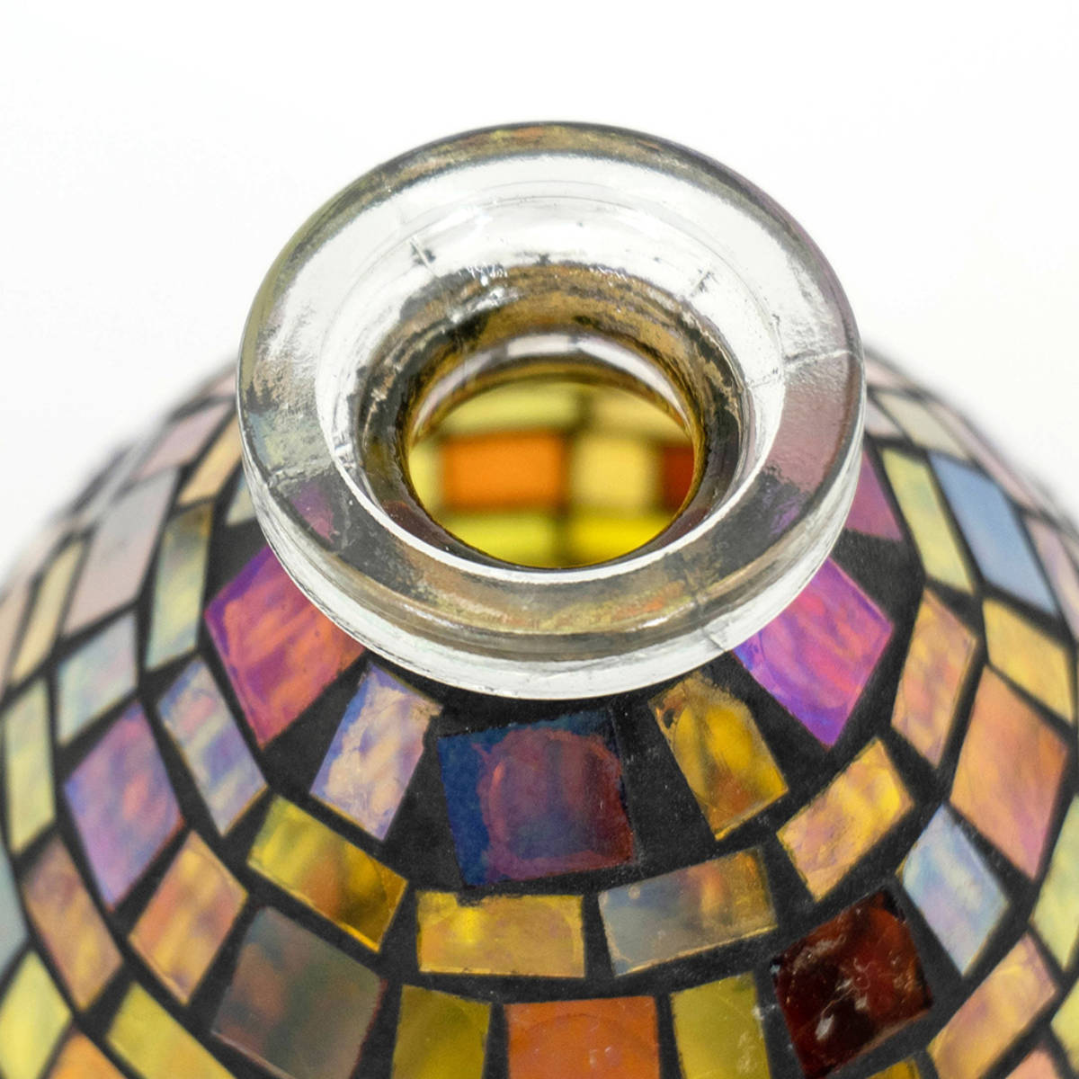 花瓶 モザイク フラワーベース ガラス （ 花びん 花器 ベース ミニ