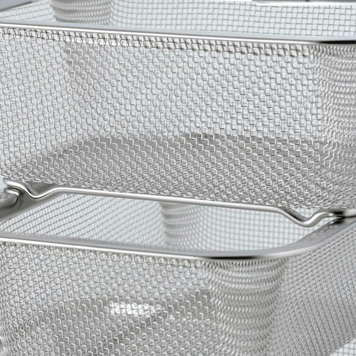 下村企販 角型バット&ザル9個セット シリコンフタ付き ステンレス製