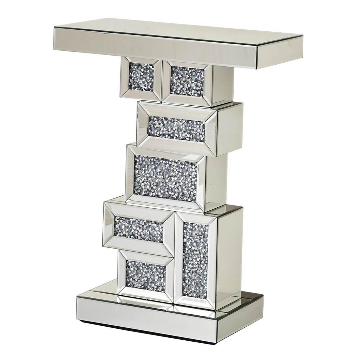 クロシオ ミラーコンソールテーブル 高さ80cm （ 玄関 ガラス サイド