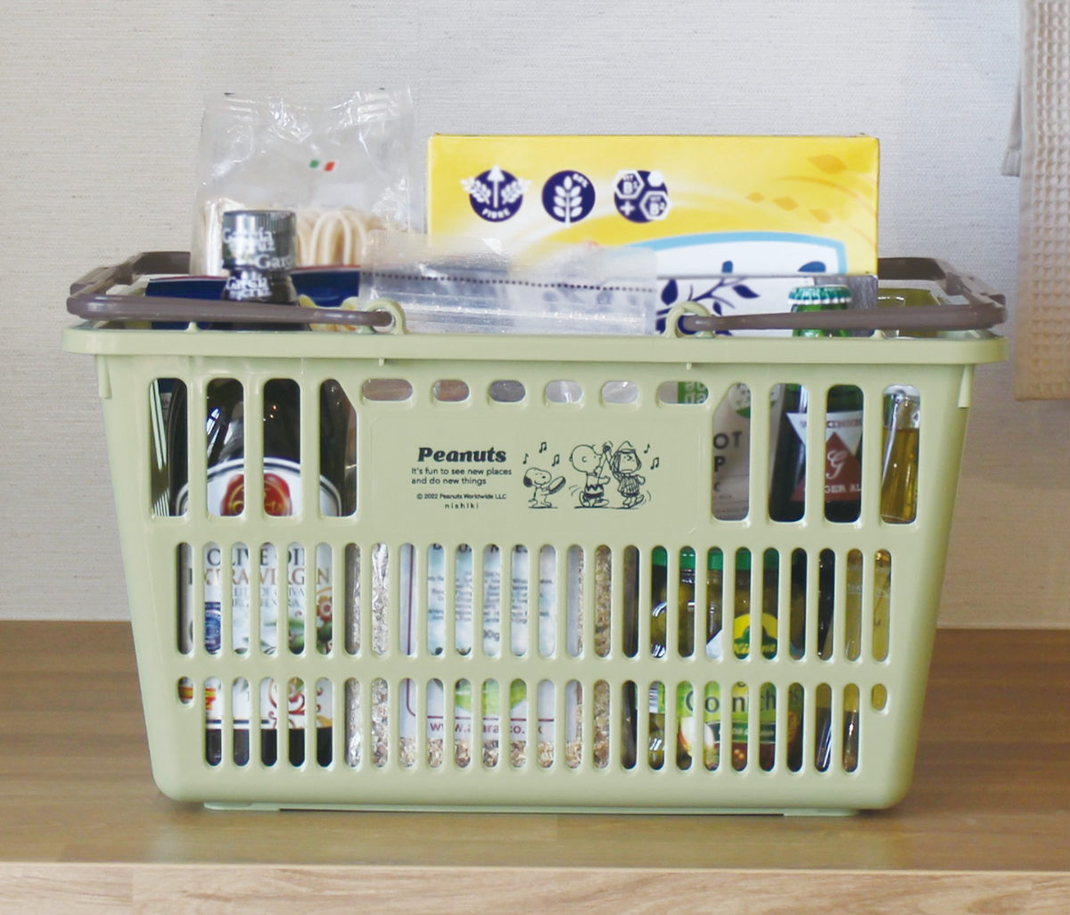 錦化成 バスケット スヌーピー ショッピングバスケット 買い物かご