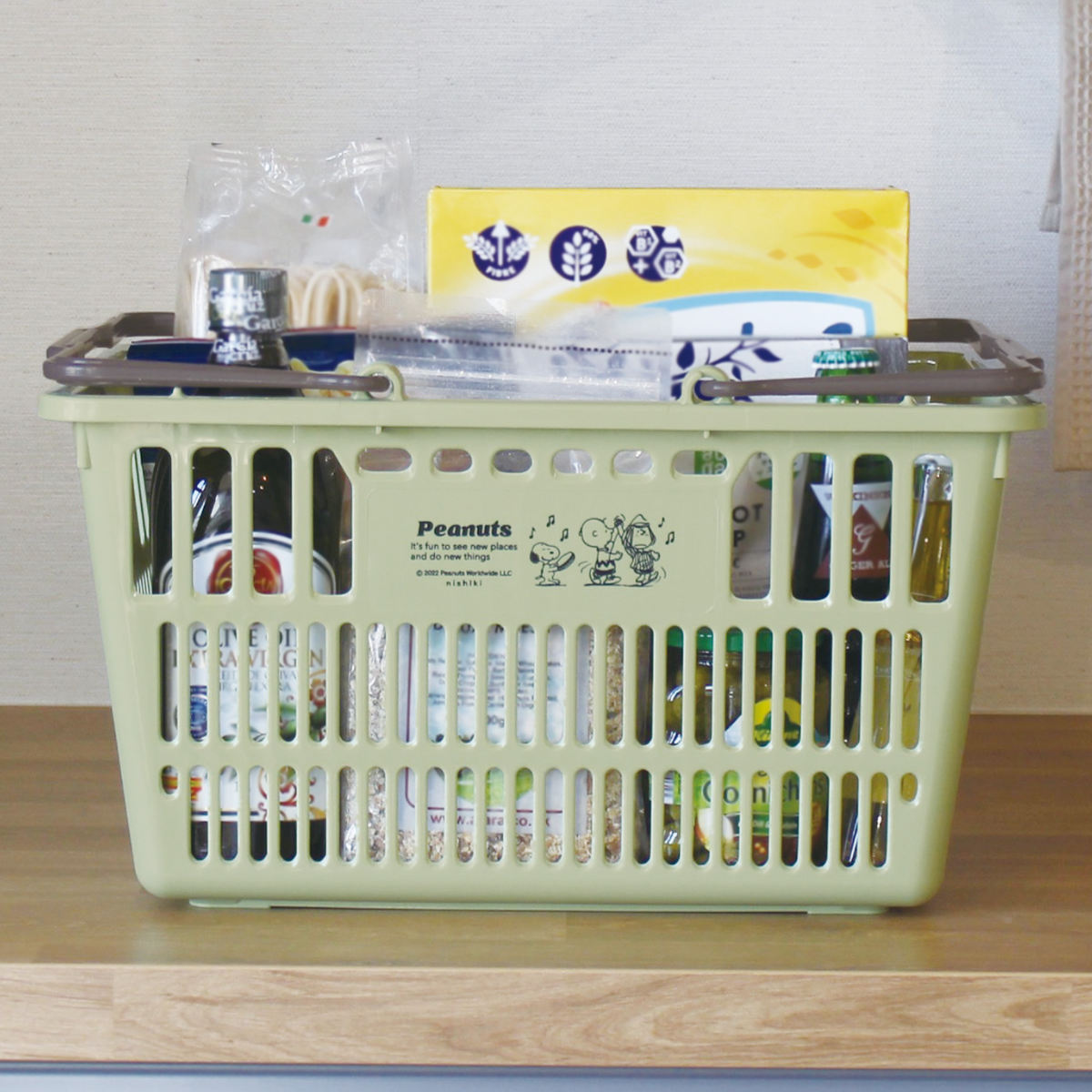 錦化成 バスケット スヌーピー ショッピングバスケット 買い物かご