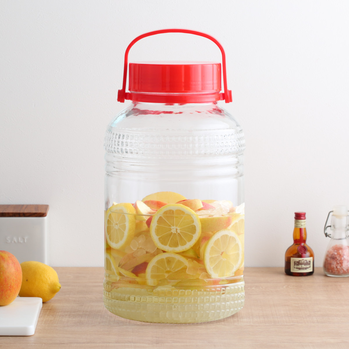 果実酒びん 果実酒用広口びん 8L （ ガラス 密閉 レシピ付き 保存容器