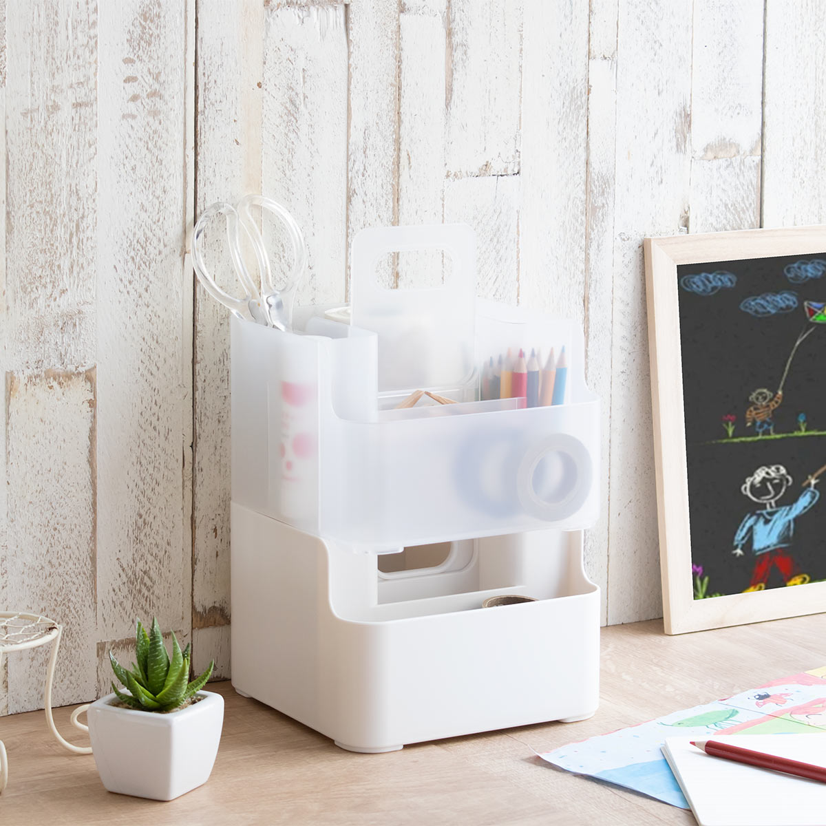 SANKA 小物収納 ナチュラ ツールピット S ハンドル付き （ 収納ケース