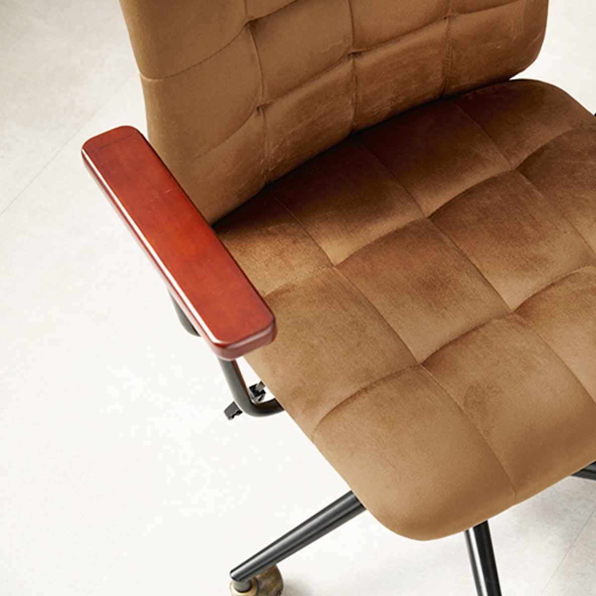 HAGiHARA（萩原） オフィスチェア 座面高43〜53cm 高さ調節 ベロア調