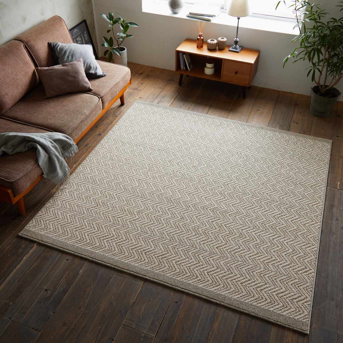 スミノエ ラグ ジップスコット 190×190cm 防ダニ 防炎 ウール100