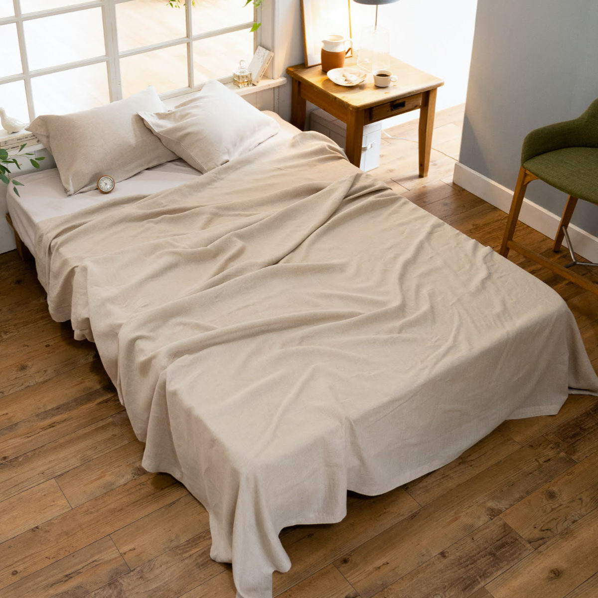 [新品未使用] チャイナシーズ　マルチカバー マルチカバー Fab the Home 210×210cm M ファインリネン one-wash