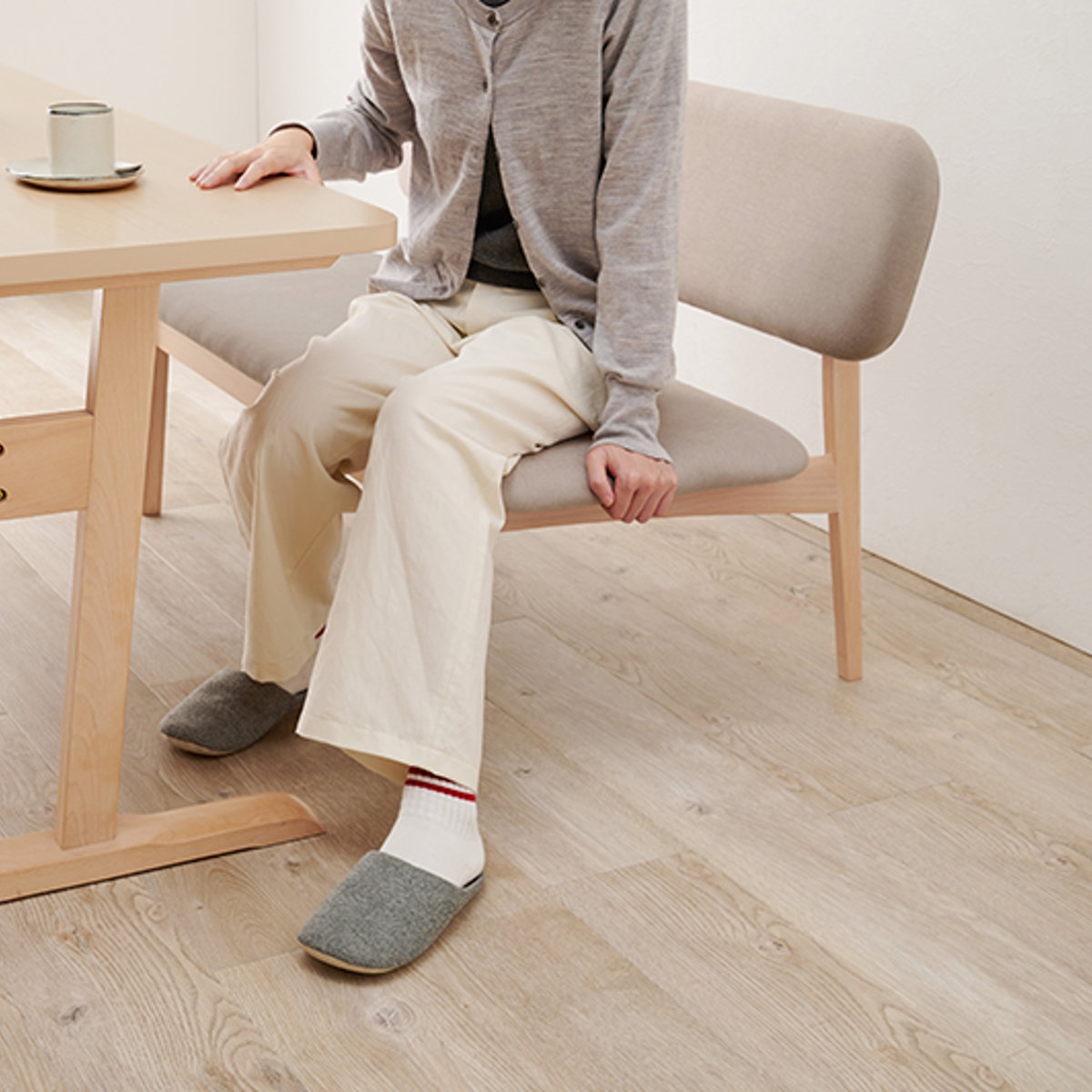 HAGiHARA（萩原） ダイニング ベンチ 幅122cm 2人掛け 背もたれ （ 座