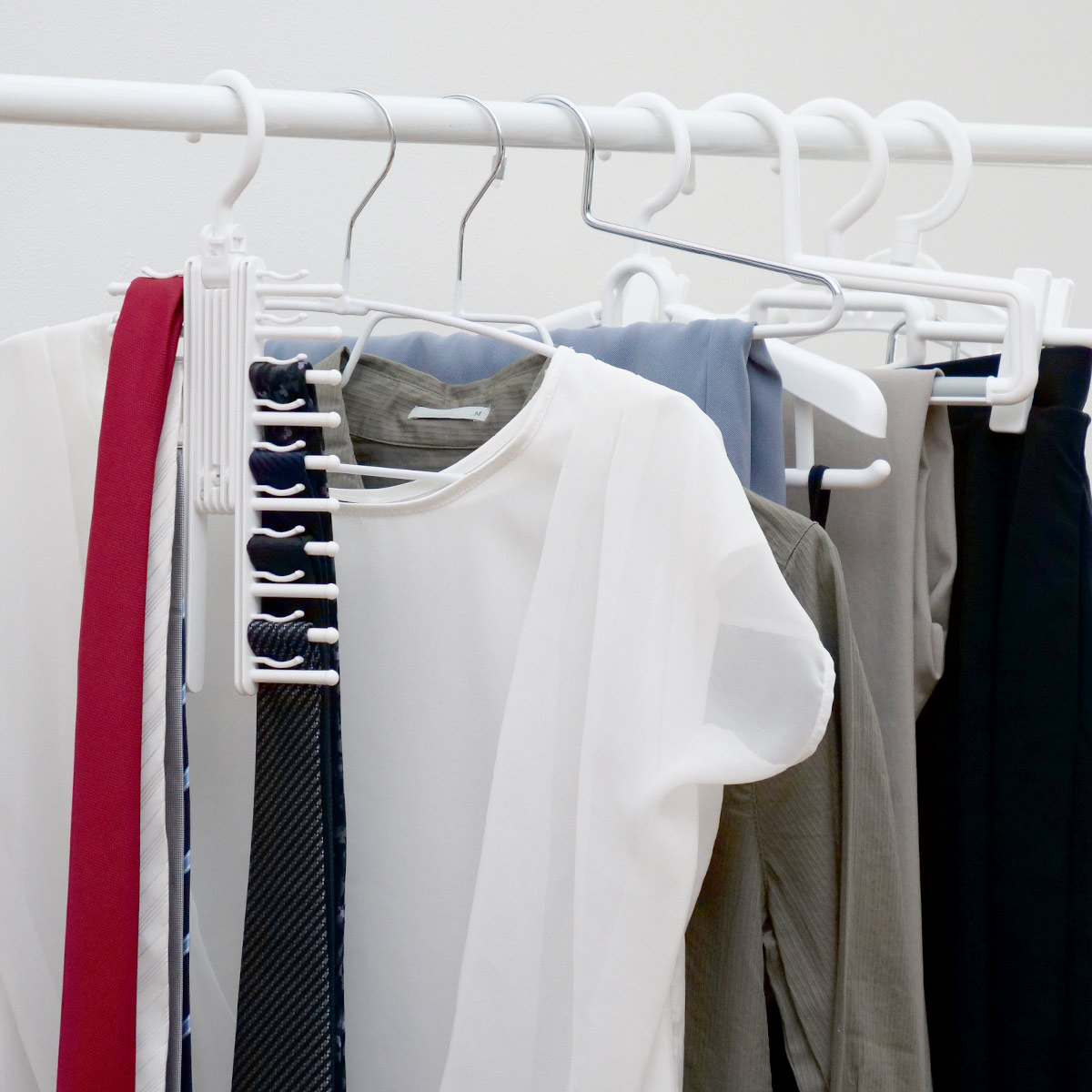 ハンガー 5本セット モノクローゼット ネックシャツハンガー