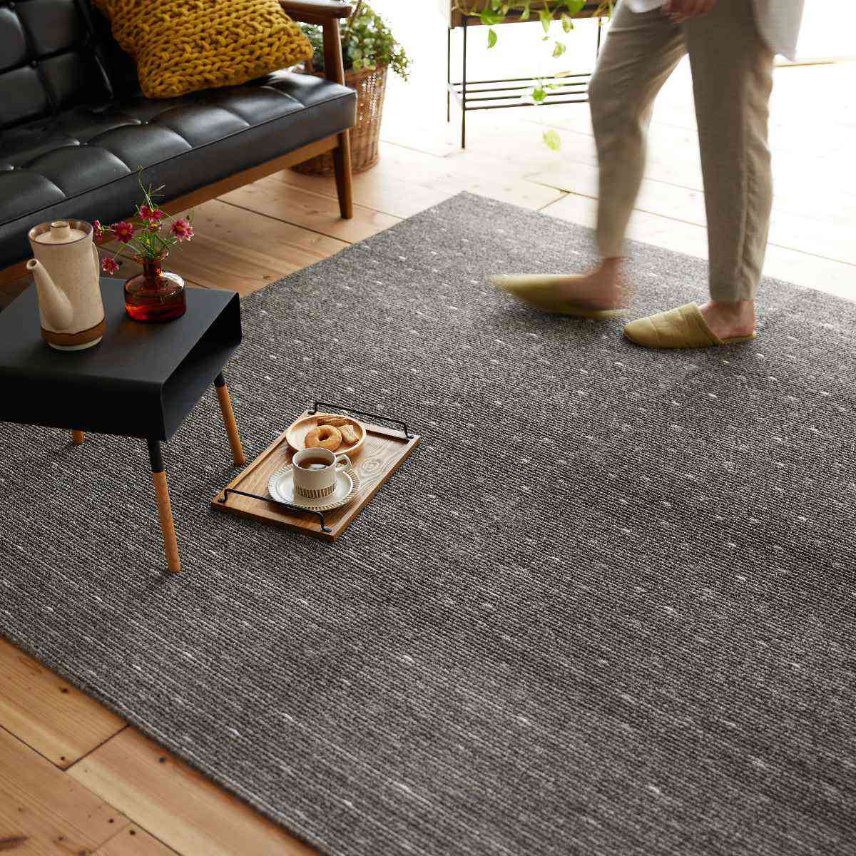 スミノエ ラグ ロングウッド 185×185cm 床暖房対応 （ カーペット 絨毯