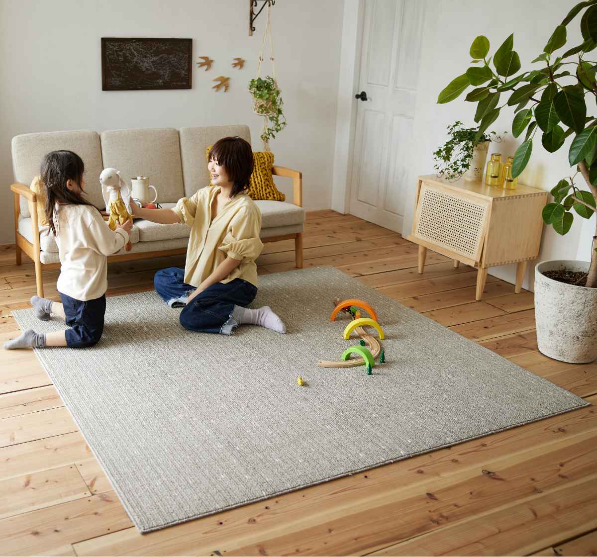 スミノエ カーペット ラグ 185×185 日本製 スミノエ ラグ ロングウッド 185×185cm 床暖房対応 （ カーペット 絨毯