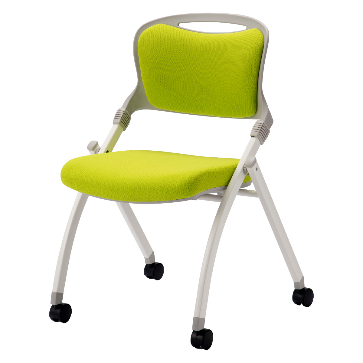 オフィスチェア 座面高48cm 2脚セット 折りたたみ スタッキング可能