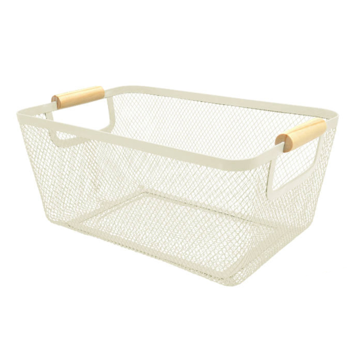 ウッドハンドルメッシュバスケット M リーニエ （ かご カゴ