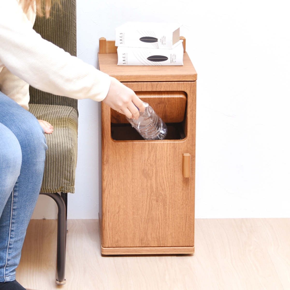 ゴミ箱 20L トラッシュボックス ロータイプ （ ごみ箱 20リットル 木目