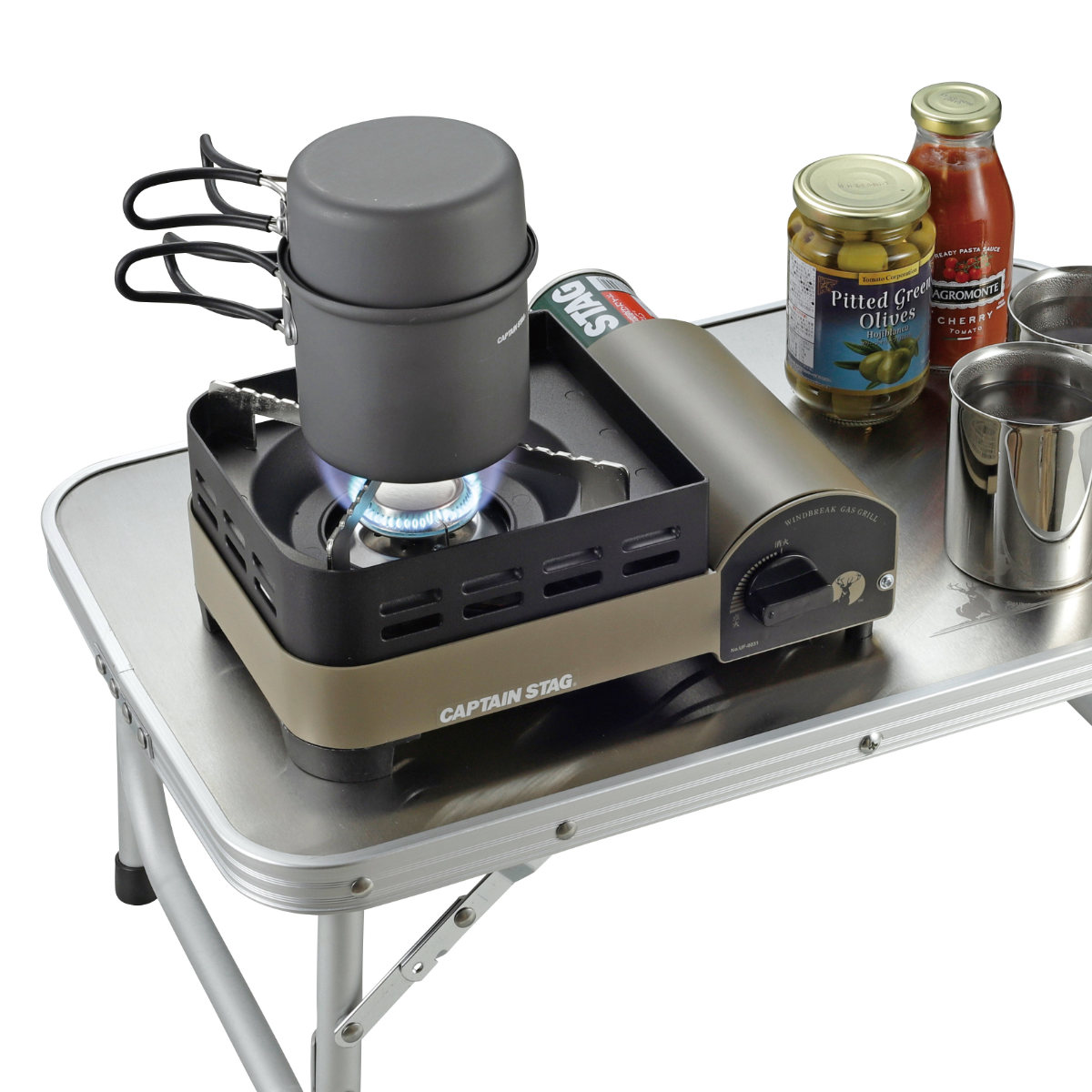 【希少品】クラウンロースター カセットコンロ*レトロ調*アウトドア*キャンプ CAPTAIN STAG（キャプテンスタッグ） カセットコンロ ジュニア