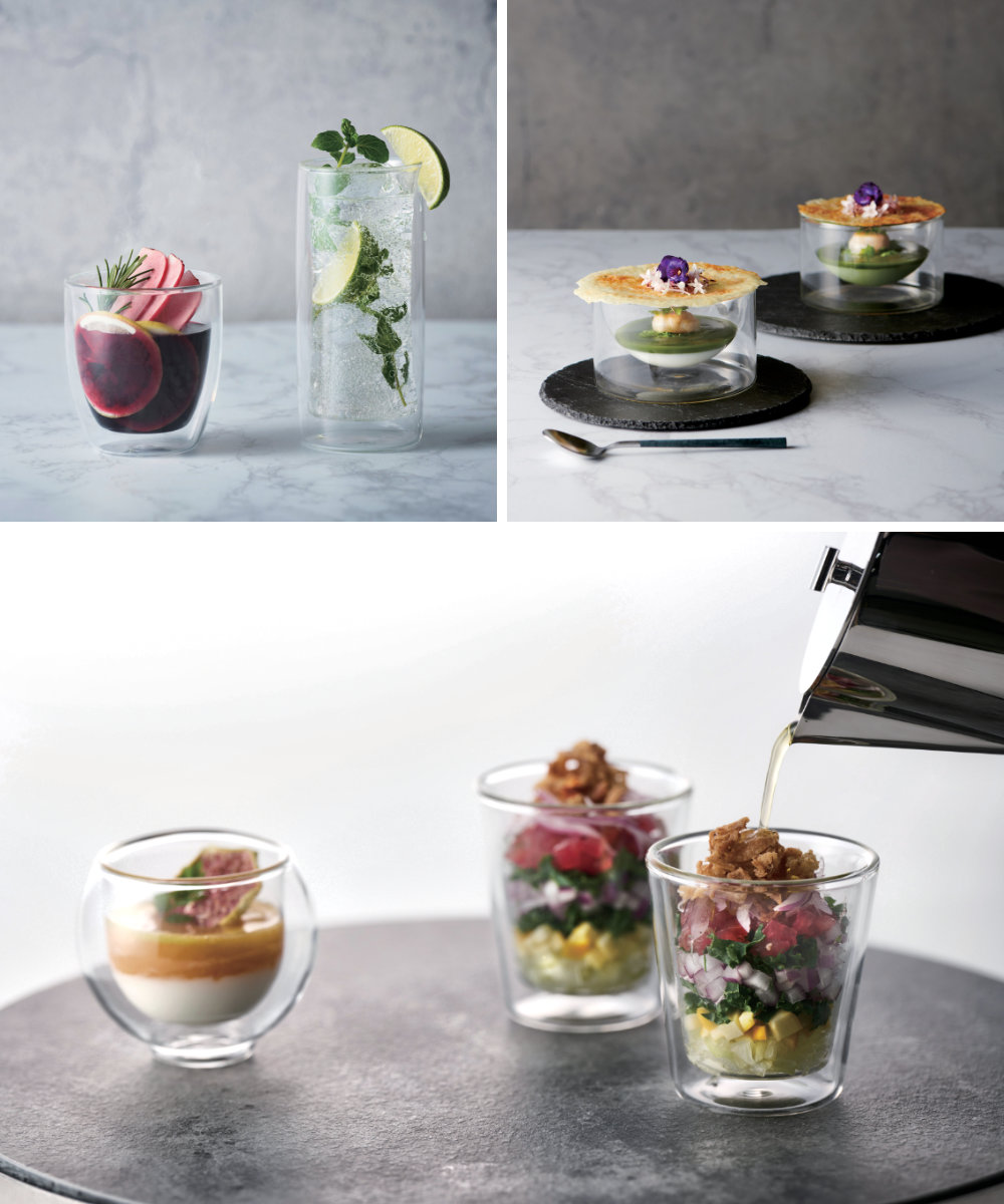 カップ 12cm ダブルウォール 耐熱ガラス （ 電子レンジ対応 デザート