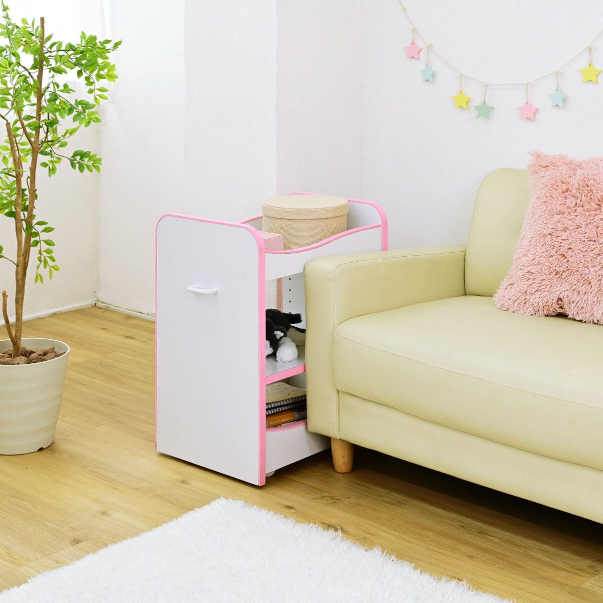 JKプラン Amazon.co.jp: 白×ピンク ランドセルラック 収納 頑丈 キャスター付き コンパクト 子供用 ランドセル棚 高 奥行35 幅46 キャスター付き 木製ラック・ウッドラック