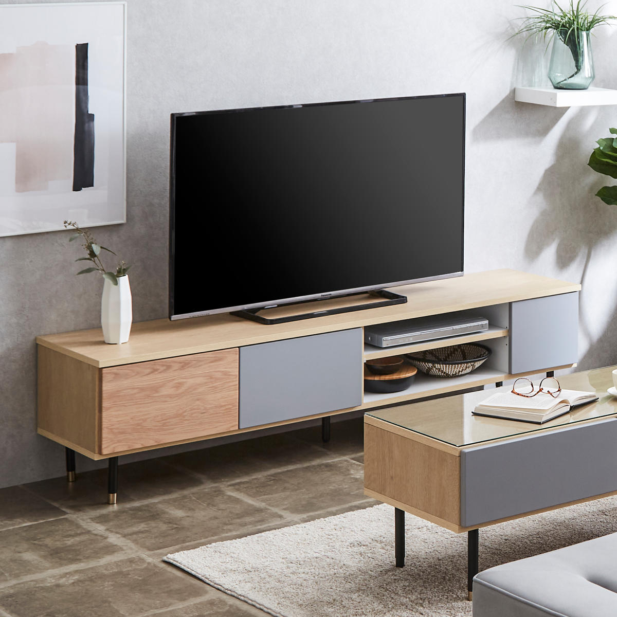 アルファタカバ テレビ台 ローボード バイカラーデザイン 日本製 幅