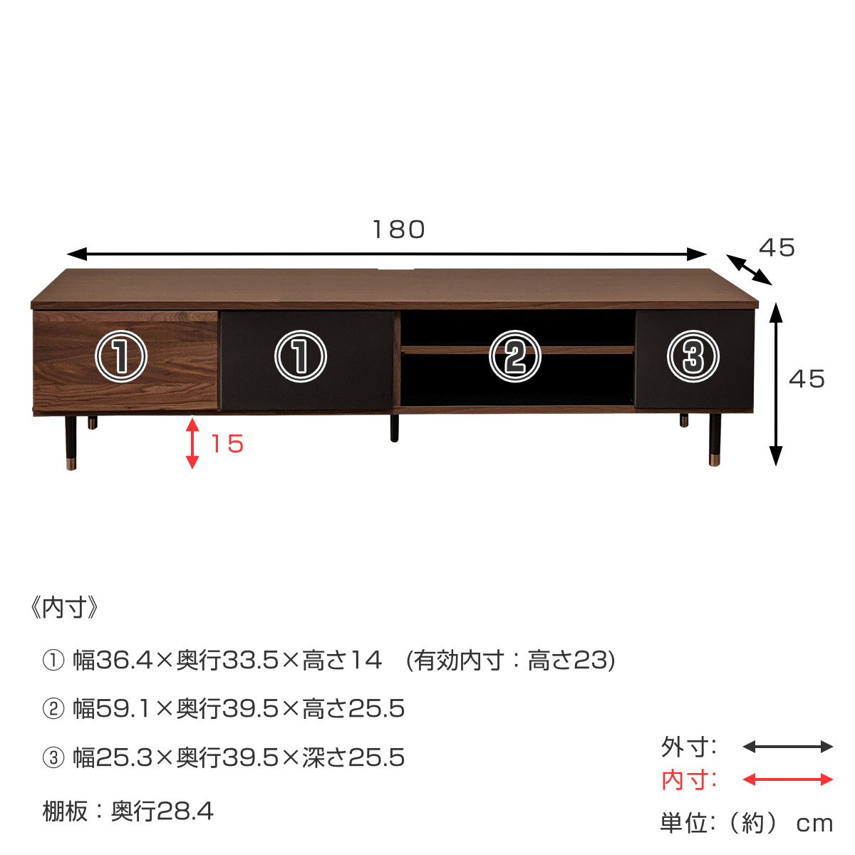 AVボード　アルファタカバ アルファタカバ テレビ台 ローボード バイカラーデザイン 日本製 幅
