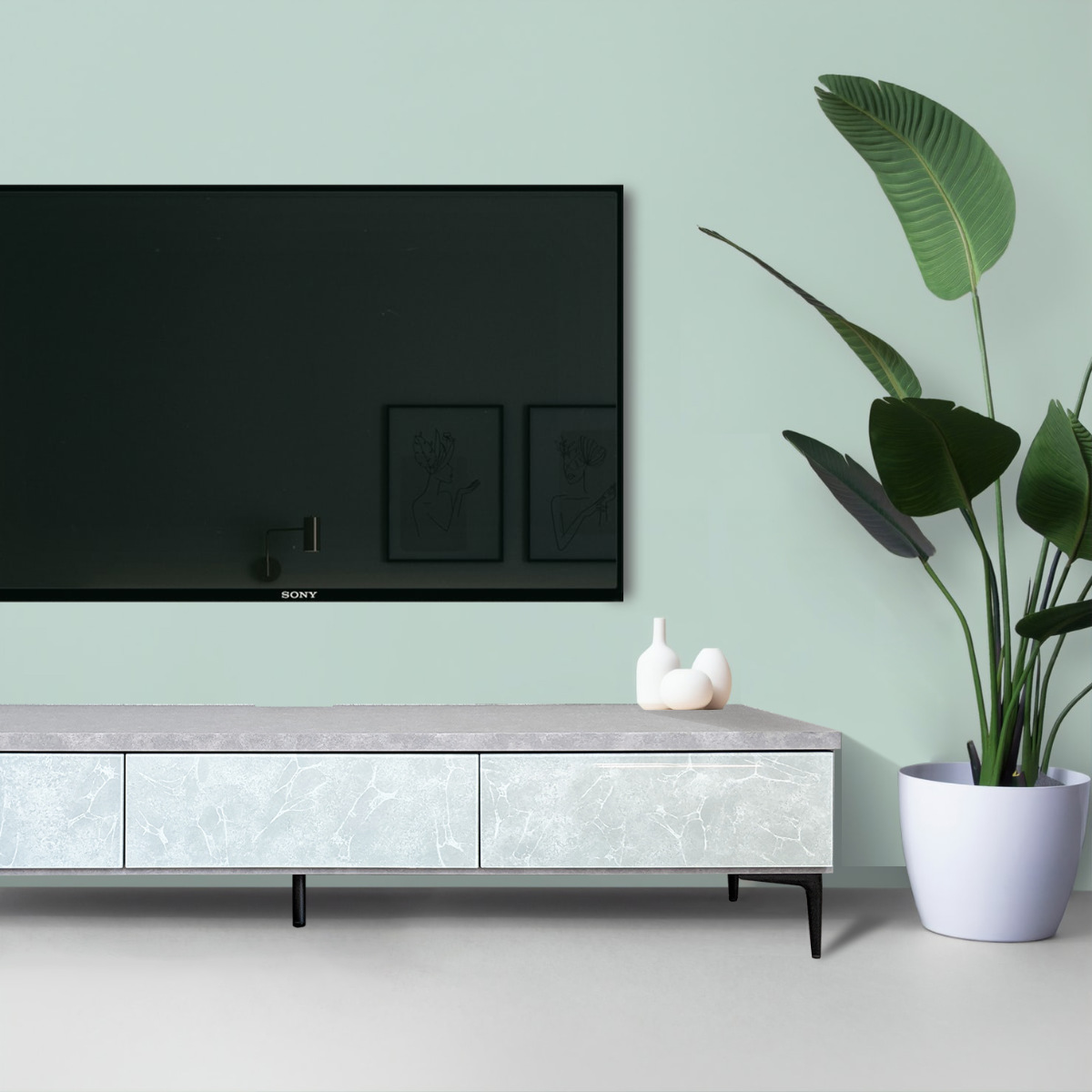 アルファタカバ テレビ台 ローボード 大理石調 リモコン透過仕様 幅