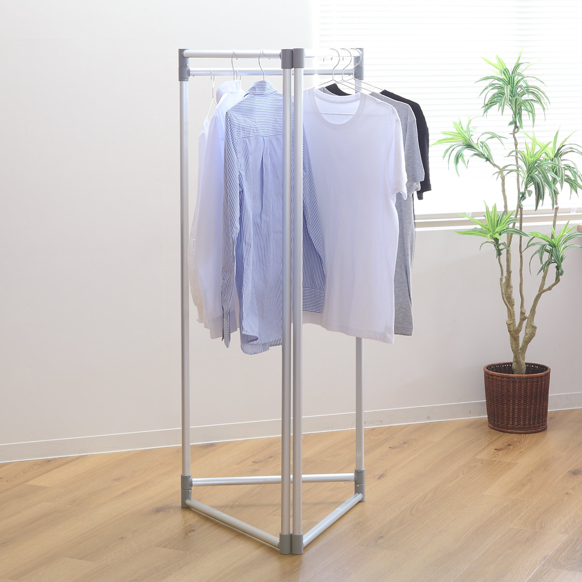 パール金属 物干し 室内 軽くて丈夫なアルミ製折りたたみ物干し 高さ