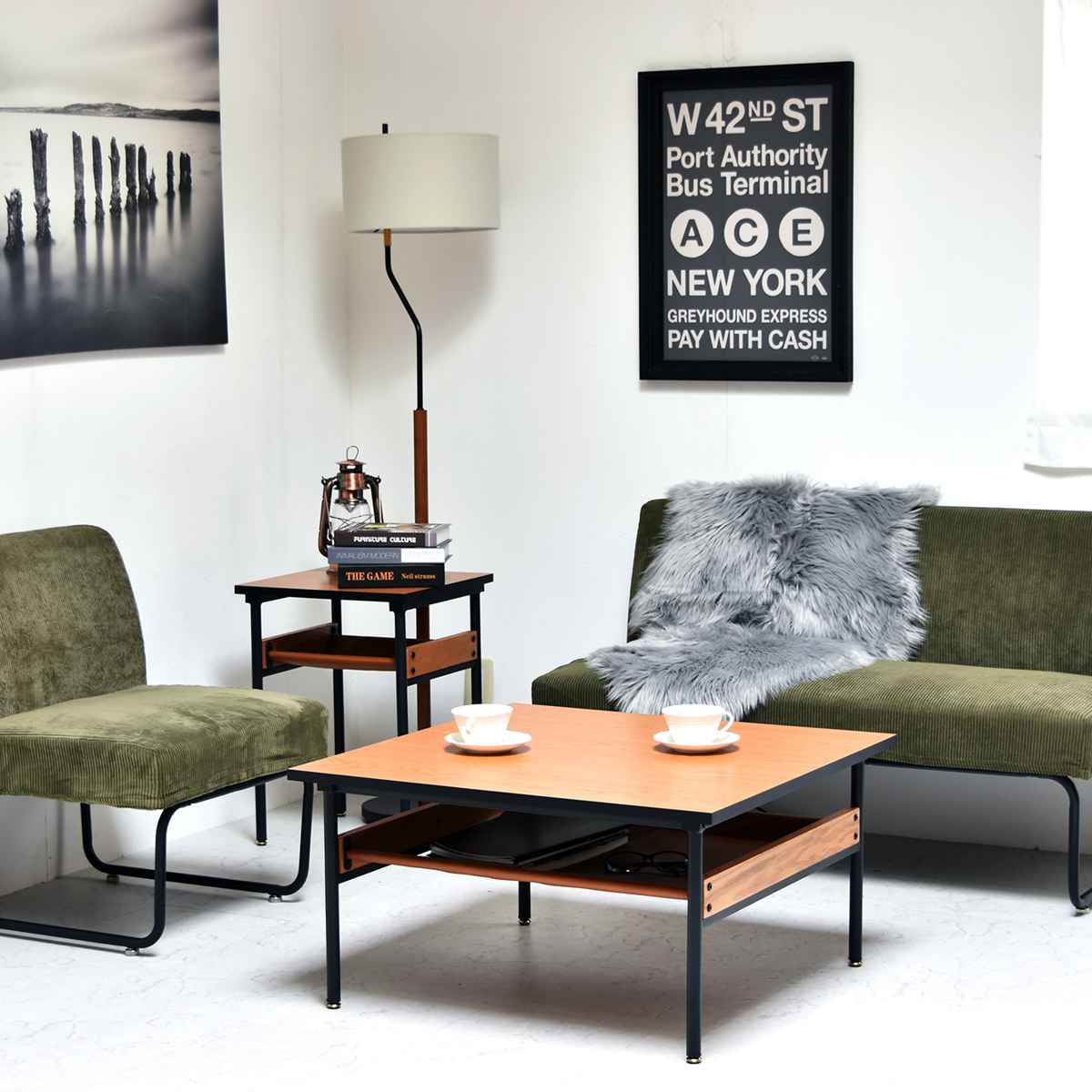 センターテーブル 幅75cm 防水天板 （ 正方形 ミッドセンチュリー リビングテーブル ローテーブル 木目調 ） | B.Bファニシング | 18