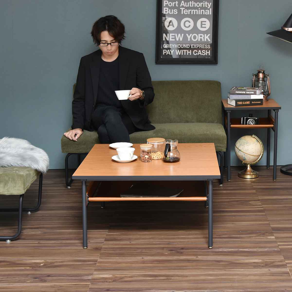 センターテーブル 幅75cm 防水天板 （ 正方形 ミッドセンチュリー リビングテーブル ローテーブル 木目調 ） | B.Bファニシング | 19