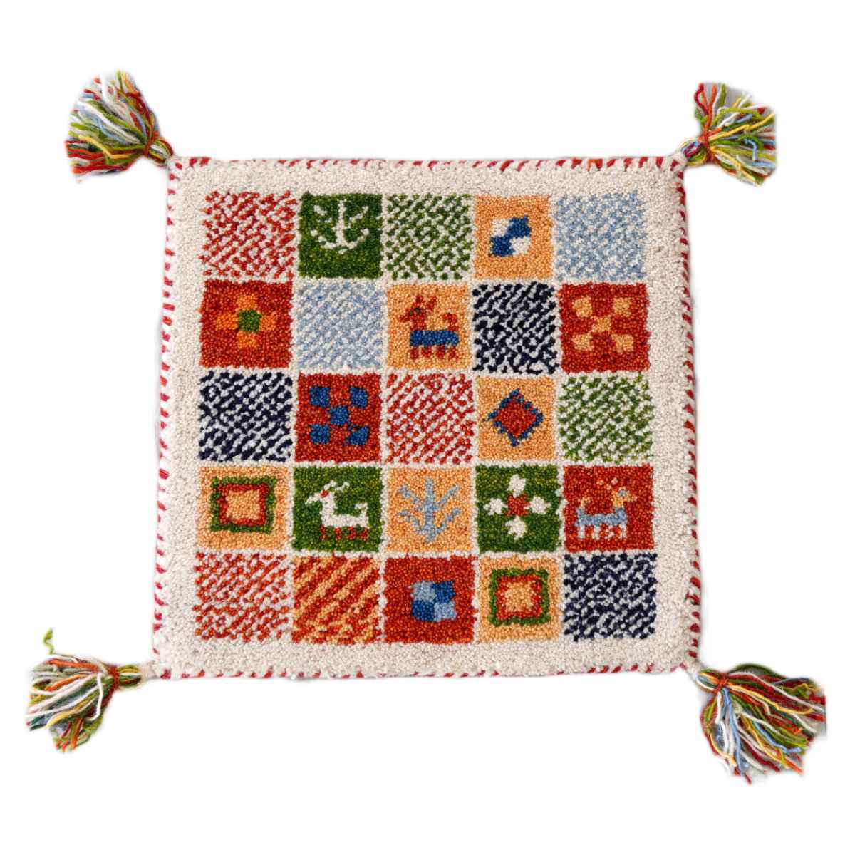 ERARE チェアパッド ギャッベ ハンドノット 手織り 40×40cm （ 四角