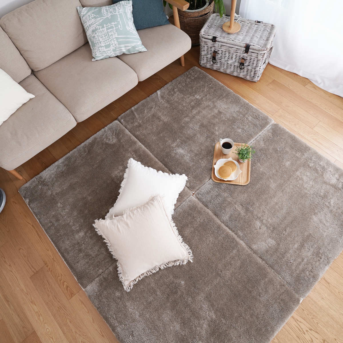 ERARE（エラーレ） ラグ 洗える パズルマット 95×95cm マイクロ