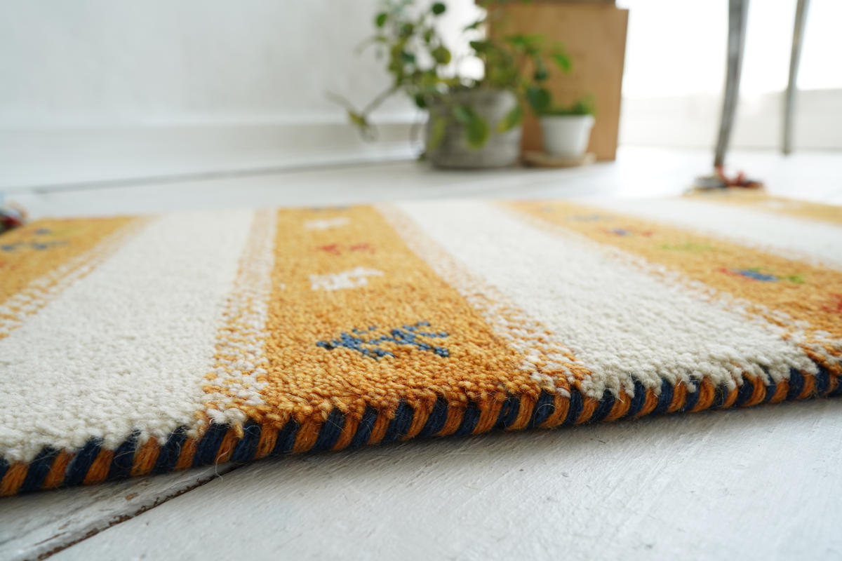 ERARE（エラーレ） ラグ ハンドノット手織り ギャッベ70x120cm ウール