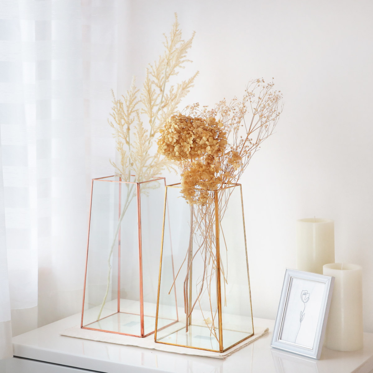 フレーム型フラワーベース 花瓶 フレームベース L （ 花びん 花器 フラワーベース ガラス 硝子