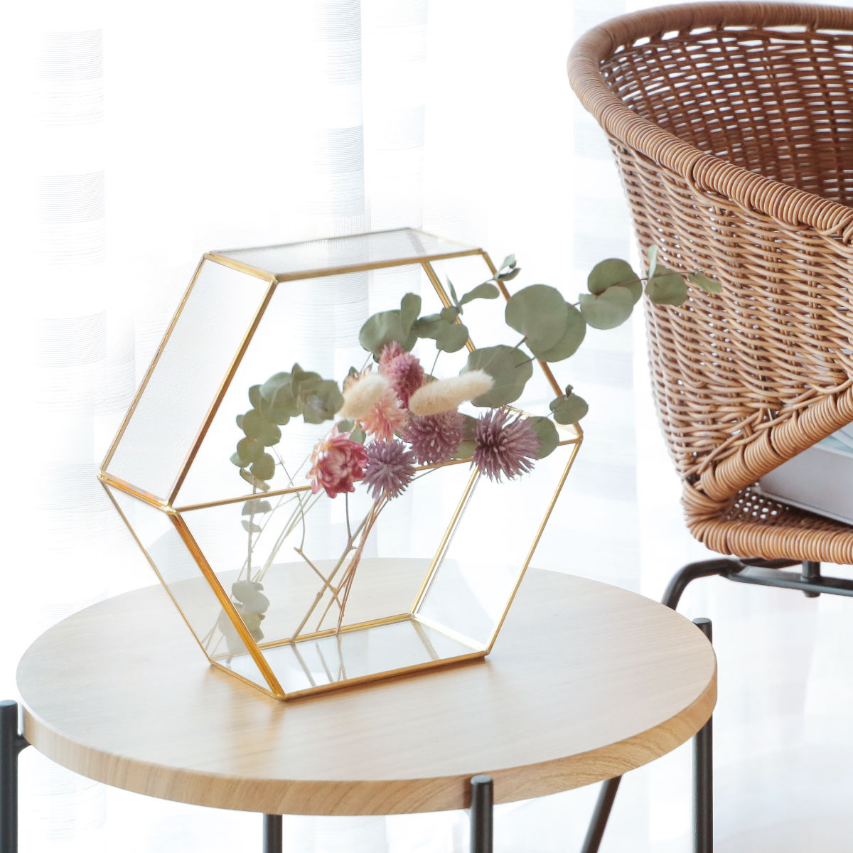 花瓶 フレームベース ヘキサゴン （ 花びん 花器 フラワーベース