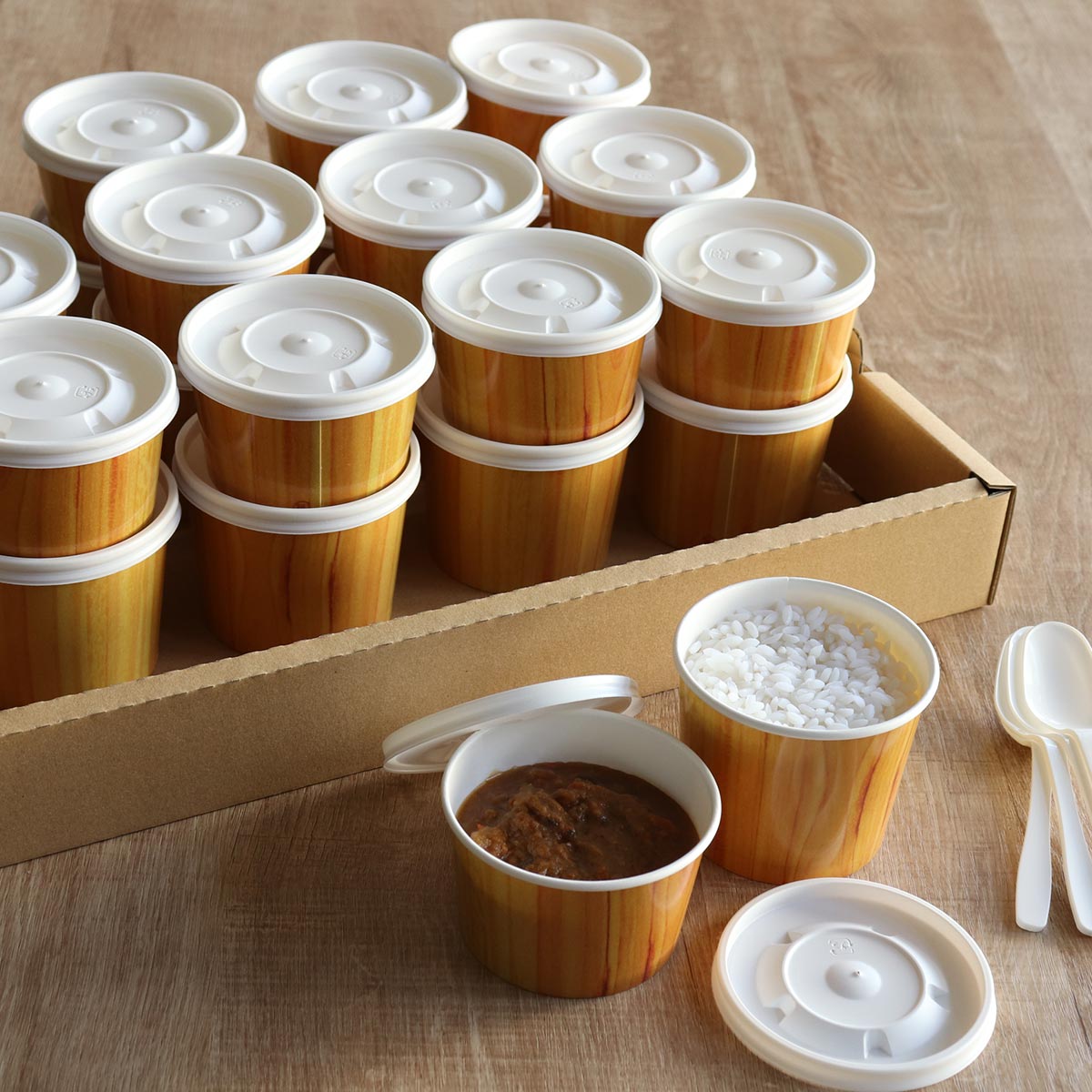 ばんじゅう フードコンテナー ダンボール製 M-02 10枚セット もち箱