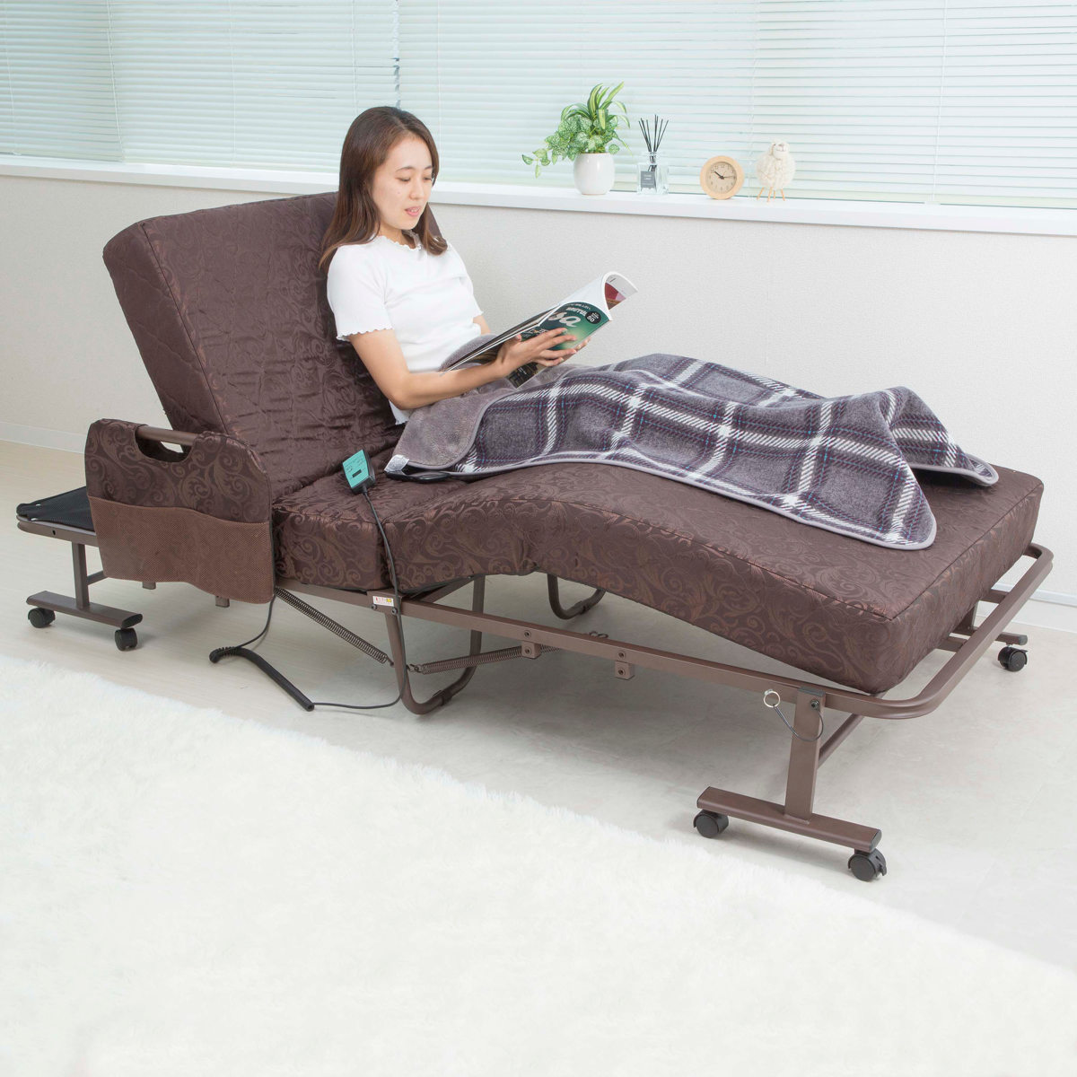 サン・ハーベスト 電動ベッド シングル 折りたたみ コイルスプリング