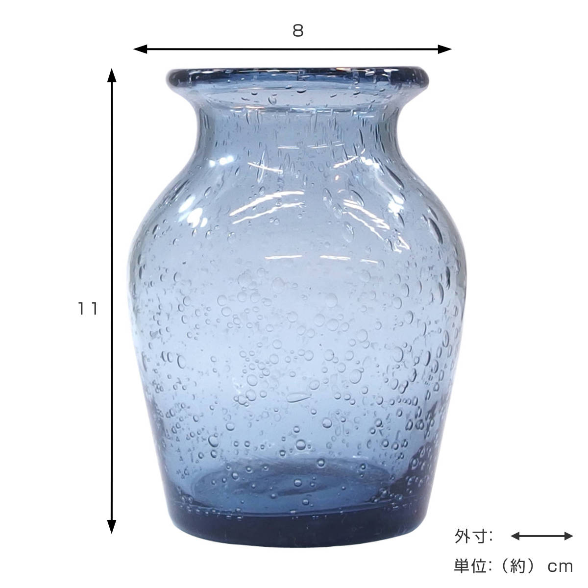 花瓶 手吹きバブルガラスフラワーベース ポット ガラス （ 花びん