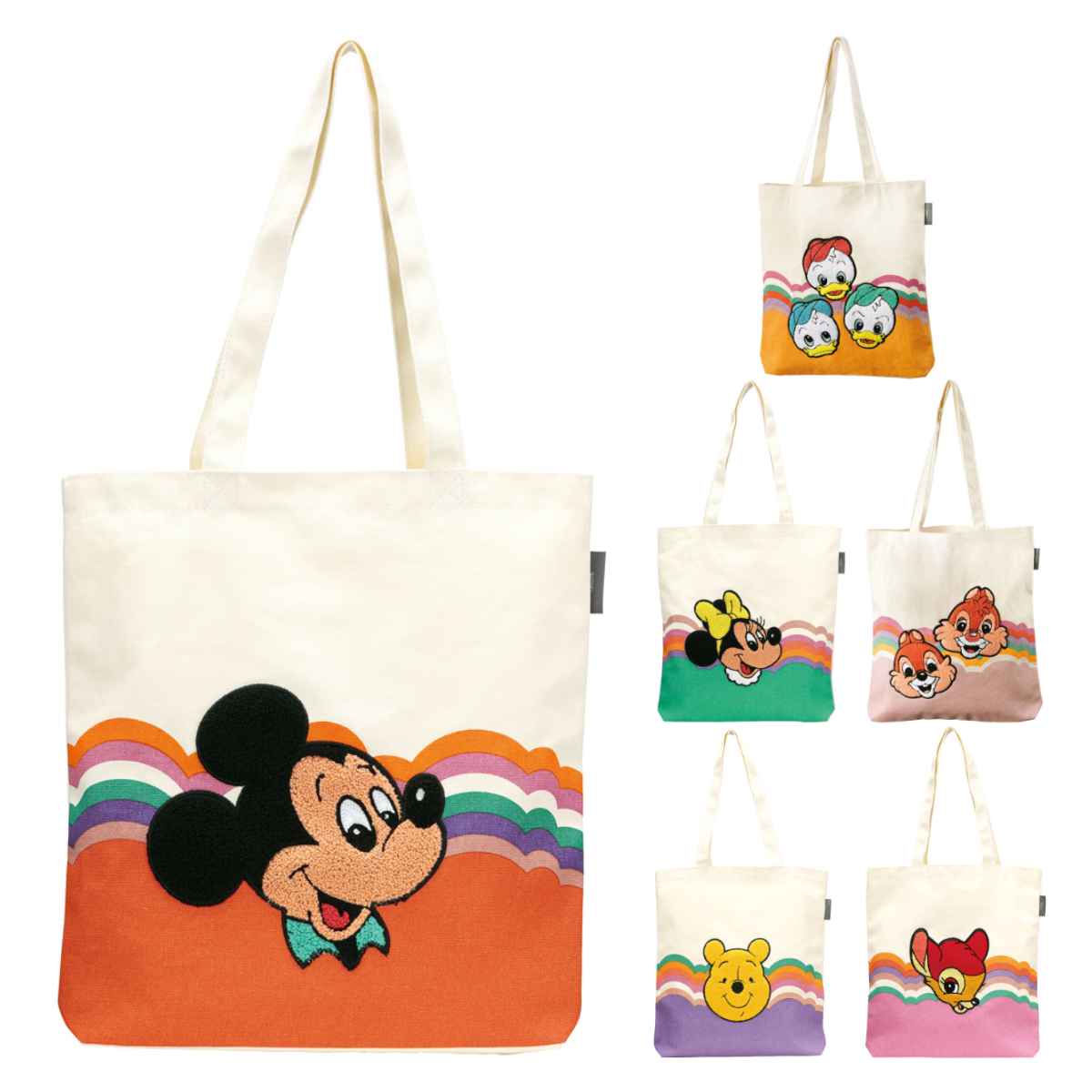 familiar キャラクター刺繍 トートバッグ Disney（ディズニー） トートバッグ キャンバス キャラクター