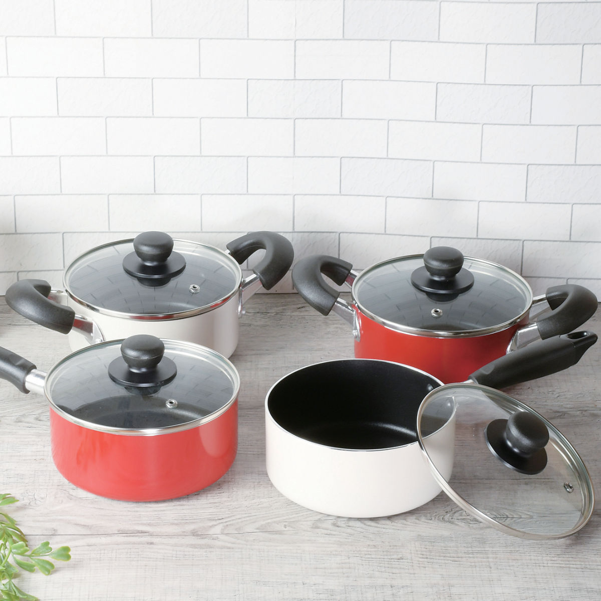 パール金属 片手鍋 16cm IH対応 ガラス蓋付き ふっ素加工 ジャスト