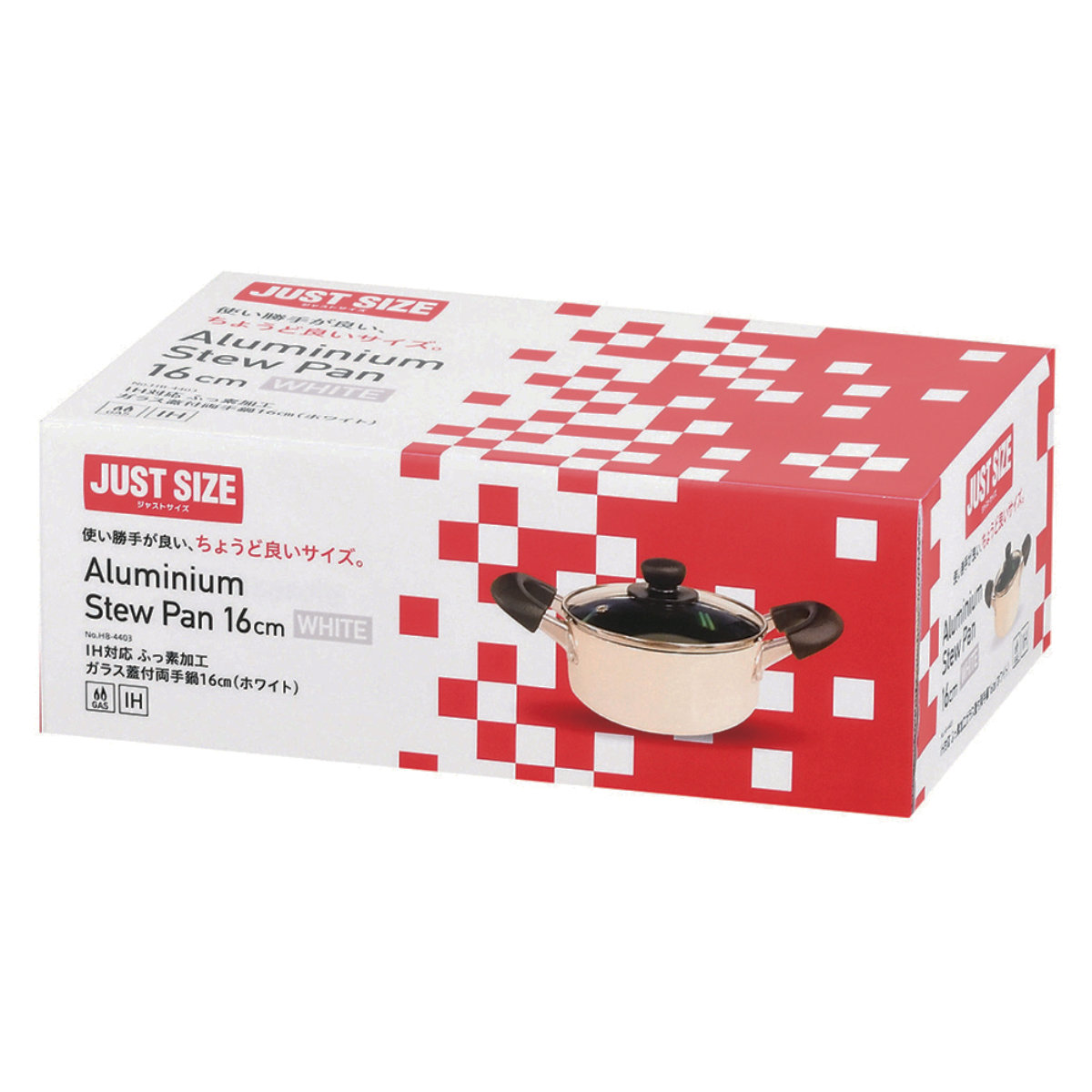 パール金属 両手鍋 16cm IH対応 ガラス蓋付き ふっ素加工 ジャスト