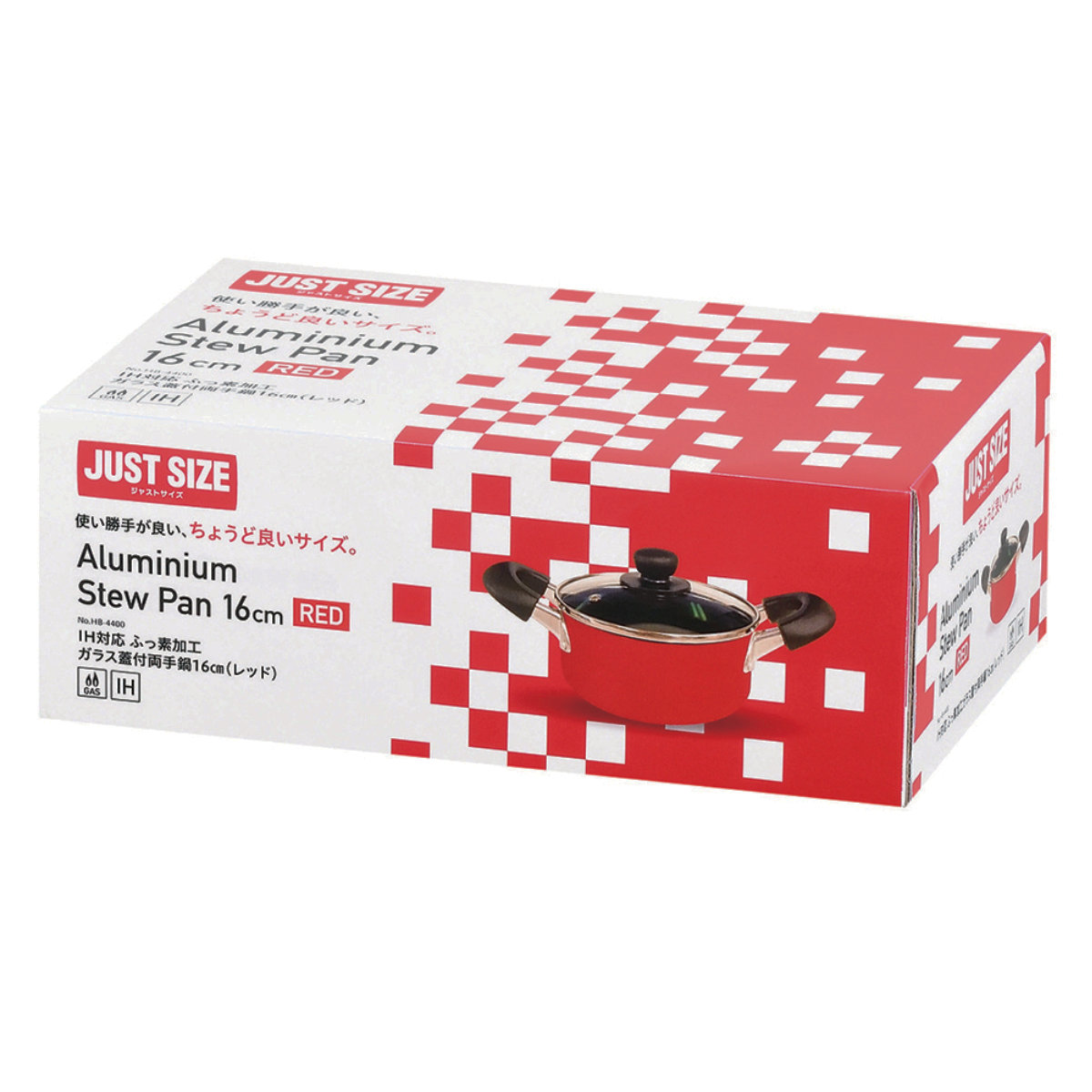 パール金属 両手鍋 16cm IH対応 ガラス蓋付き ふっ素加工 ジャスト