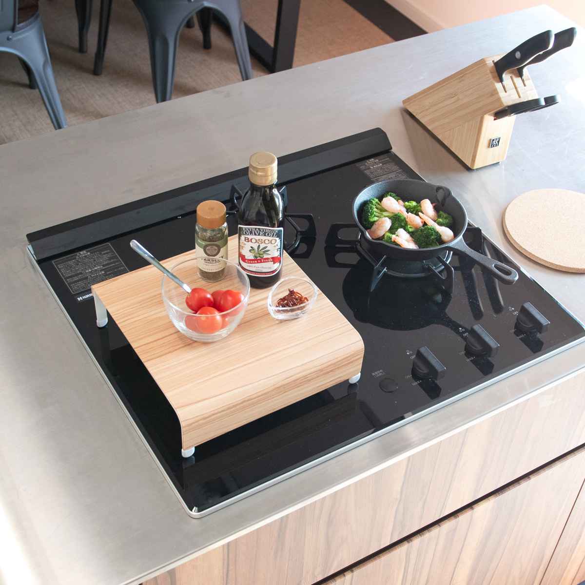 【未使用】木製キッチンコンロカバー 作業台 ハンドメイド家具 送料無料】 コンロカバー スギ ※オーダーメイド | iichi 日々の暮らし