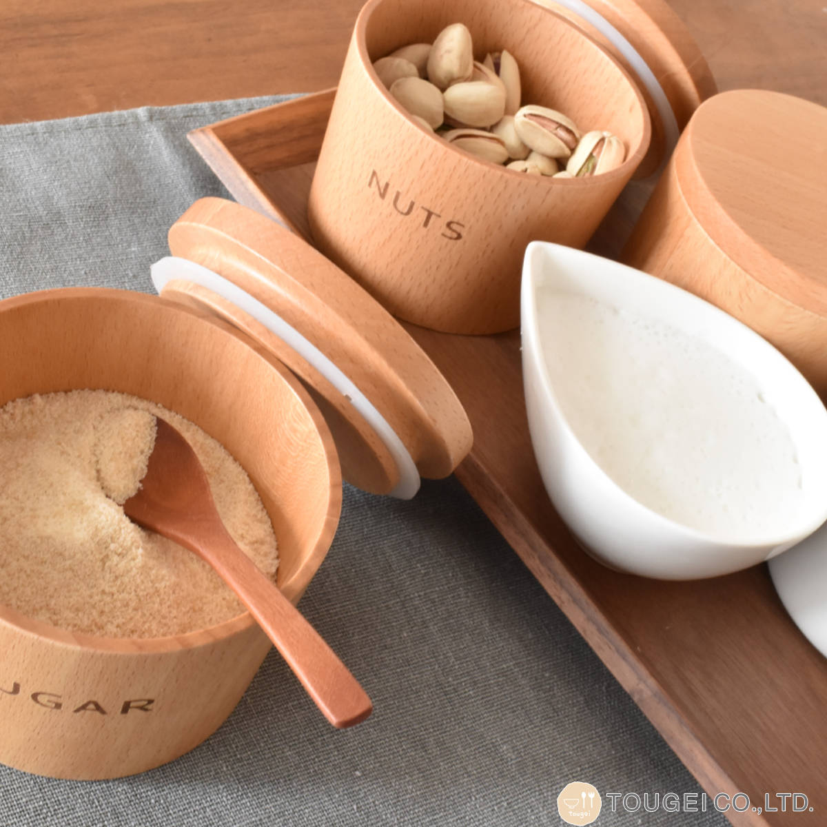 保存容器 150ml テーブルキャニスター （ 天然木 キャニスター 密閉