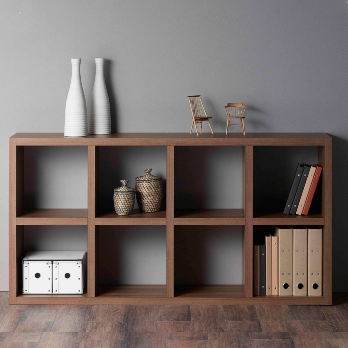 フナモコ（FUNAMOCO） 本棚 ブックシェルフ 8マス 全面化粧仕上げ 日本