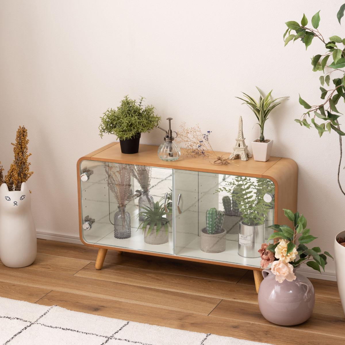 東谷 コレクションラック ロータイプ ショーケース 背面ガラス 約幅