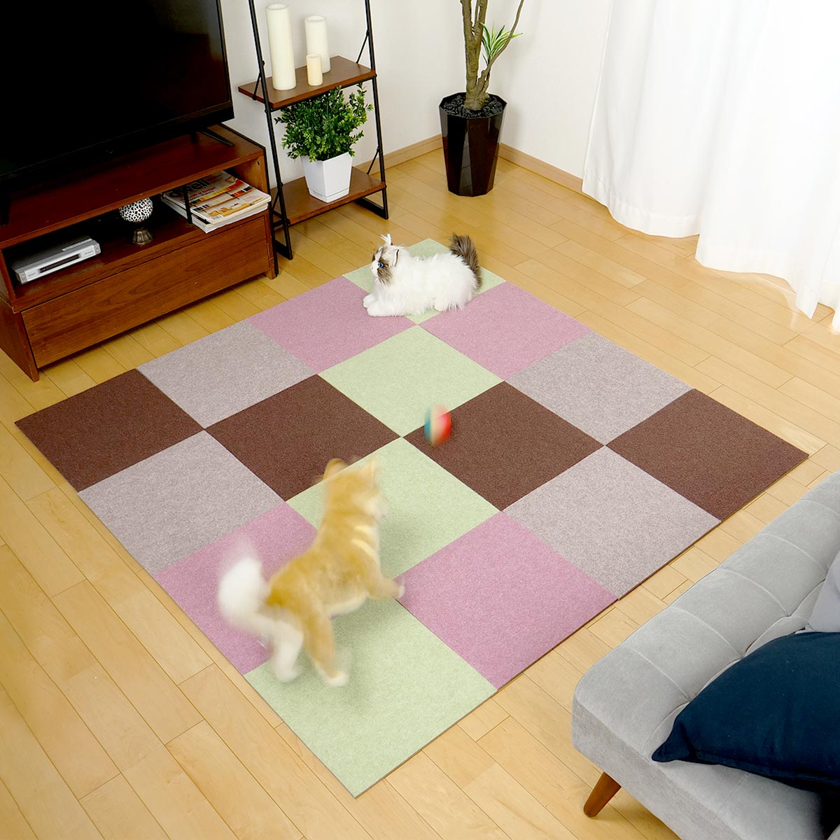 【3点セット】ワタナベ工業 吸着ぴたパネル 防音タイプ 4枚入×3 大特価 ワタナベ工業 タイルマット 吸着ぴたパネル 防音タイプ 約40×40cm 4枚