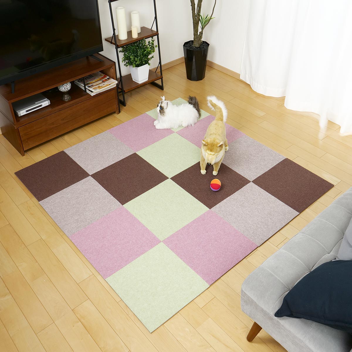 ワタナベ工業 タイルマット 吸着ぴたパネル 防音タイプ 約40×40cm 20枚