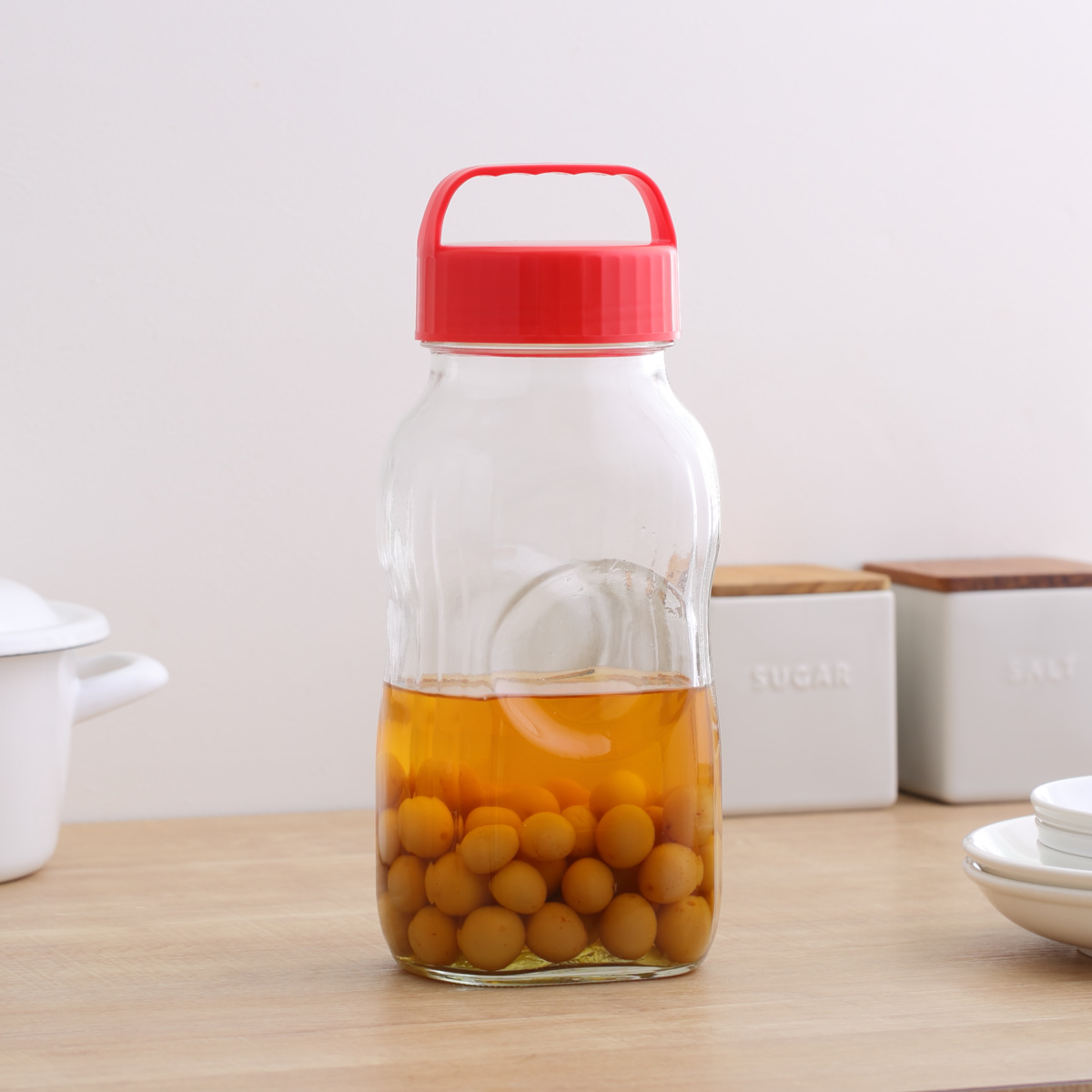 東洋佐々木ガラス 果実酒びん 漬け上手 2L 梅 500g用 保存容器