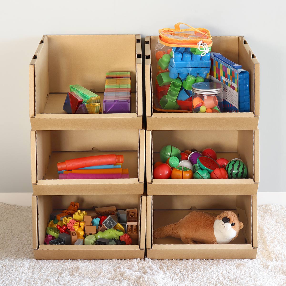 収納ボックス スタッキングコンテナ M 6個セット 収納ケース コンテナ